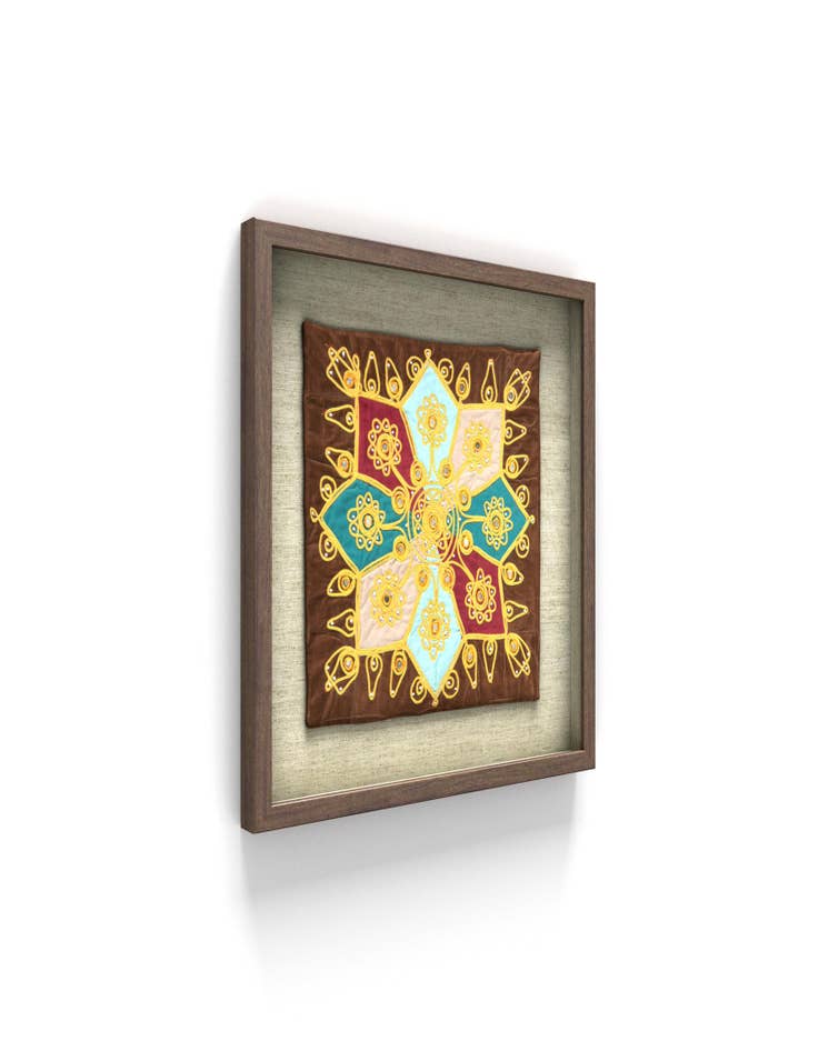 Detail image of  1' 5 x 1' 5 Textile Wall Art Square Rug