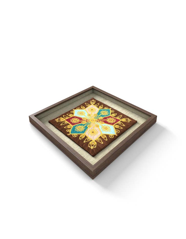 Detail image of  1' 5 x 1' 5 Textile Wall Art Square Rug