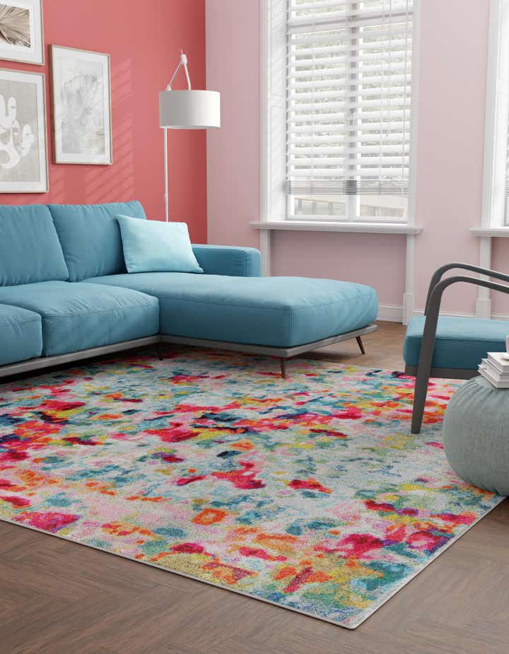 Multicolor 7' 10 x 7' 10 Theia Square Rug | Rugs.com