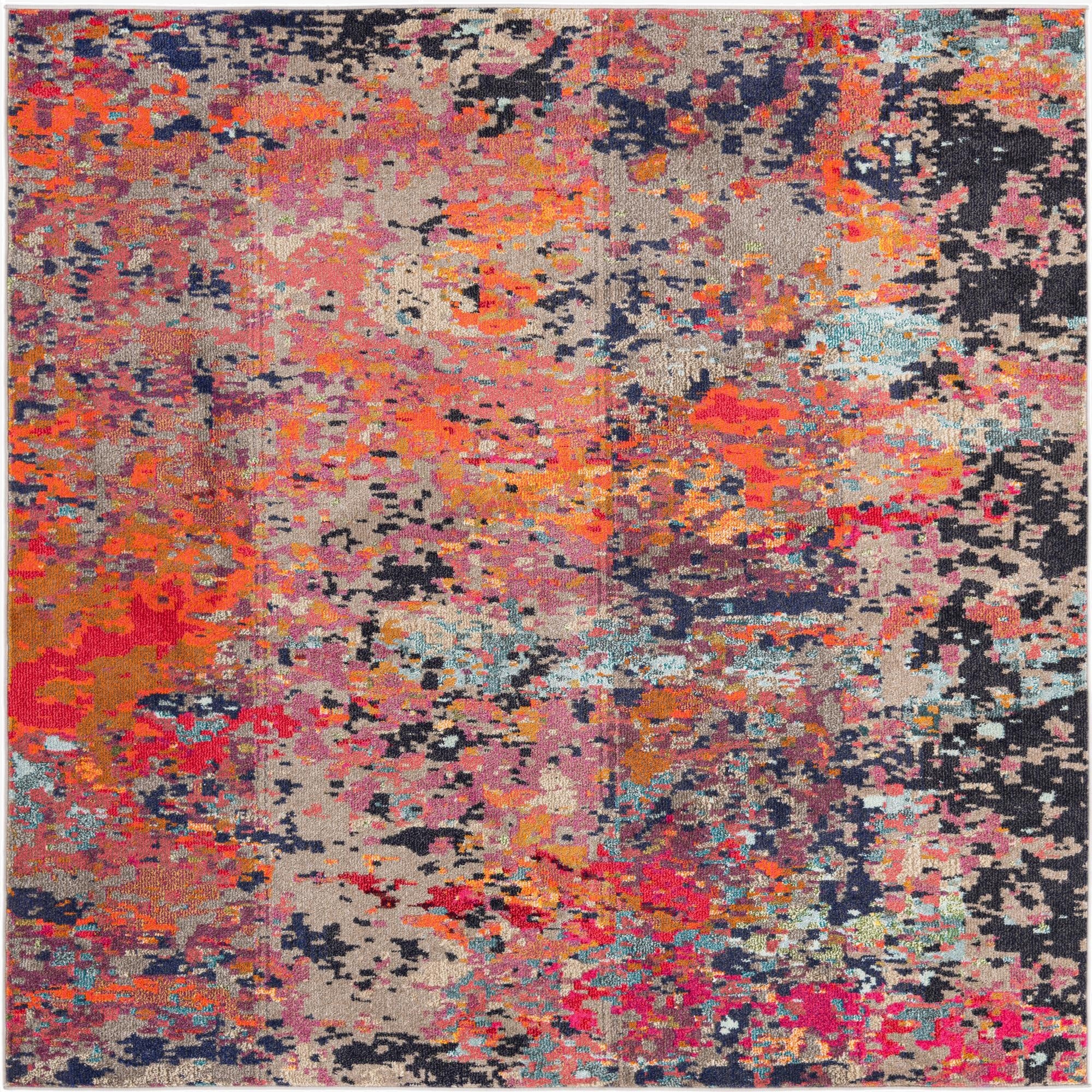  7' 10 x 7' 10  Washable Vivid Square Rug