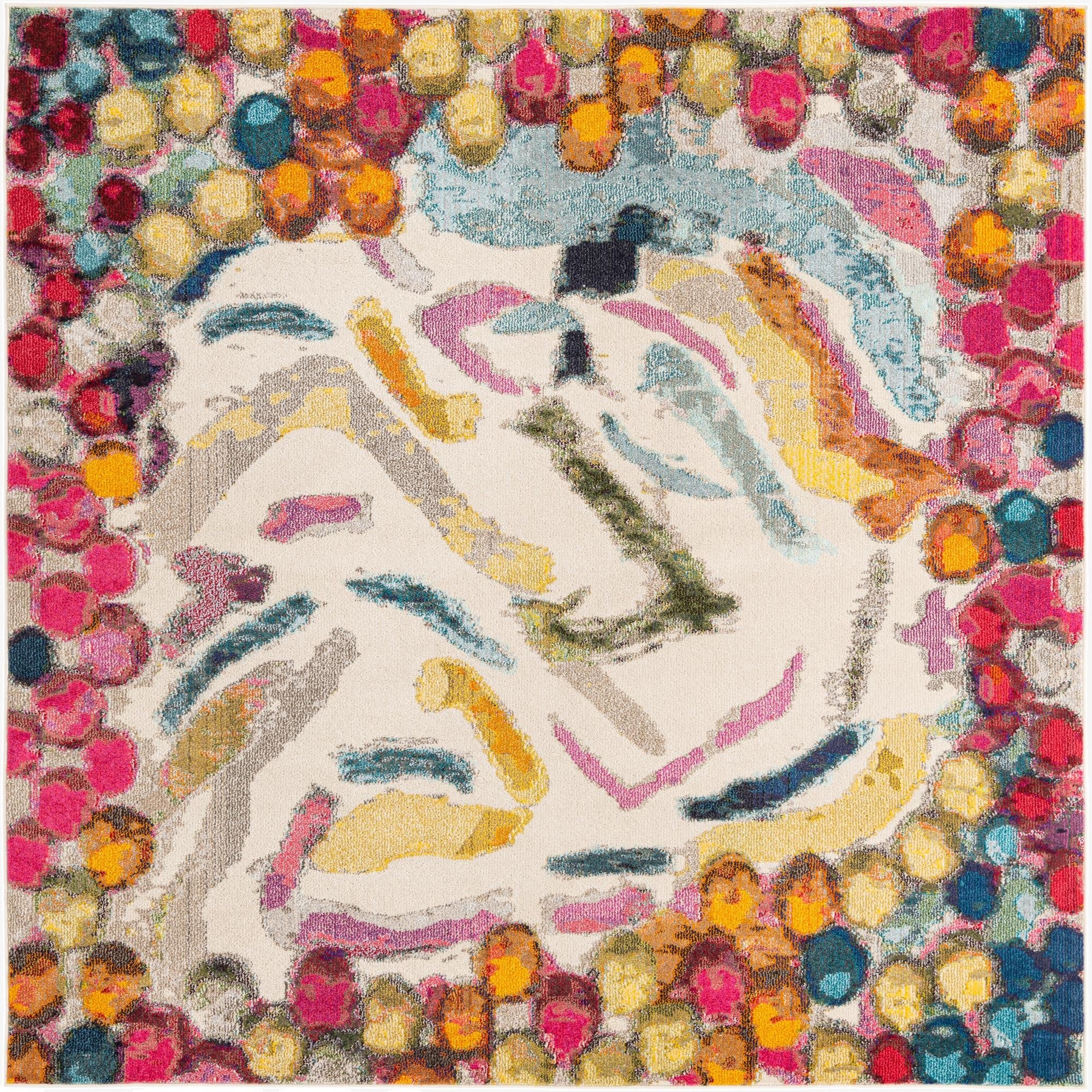  7' 10 x 7' 10  Washable Vivid Square Rug