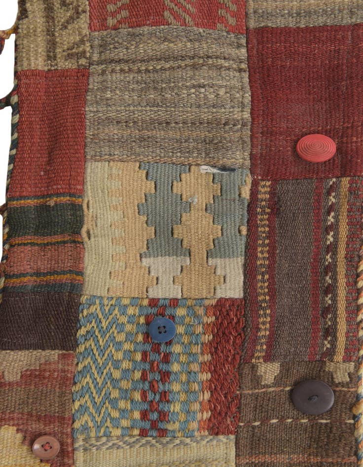 Detail image of  3' x 3'  Hand Woven Wall Art Wool Square Rug