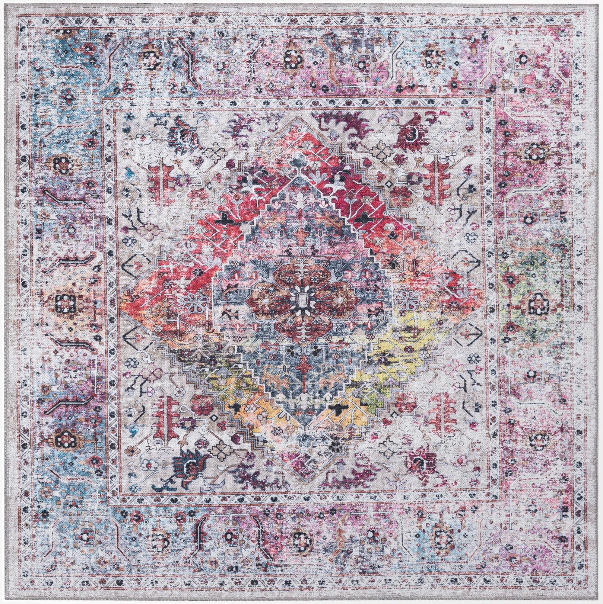  5' x 5'  Washable Yara Square Rug