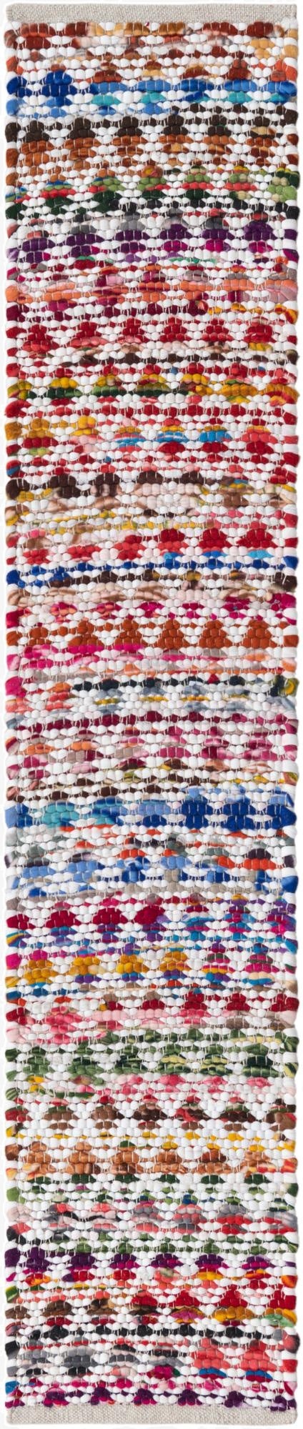  1' 2 x 6' 1  Hand Woven Braided Chindi Table Runner Rug