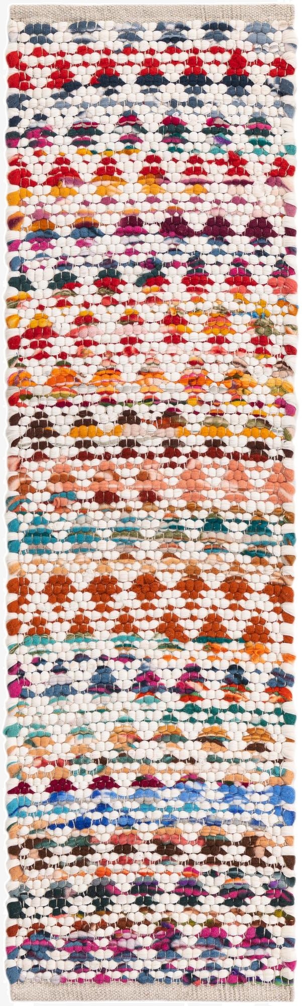 1' 2 x 4' 1  Hand Woven Braided Chindi Table Runner Rug