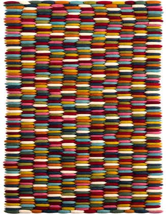 Primary image  1' 2 x 8' Felt Ball Wool Table Runner Rug