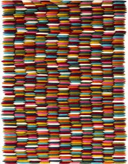 Primary image  1' 2 x 10' Felt Ball Wool Table Runner Rug