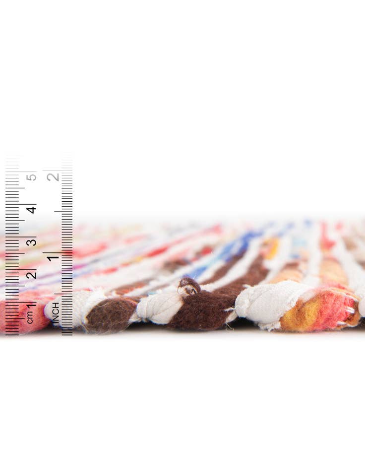 Detail image of  Custom Multi White  Hand Woven Chindi Cotton Rug