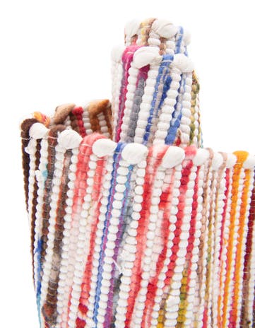  Custom Multi White  Hand Woven Chindi Cotton Rug