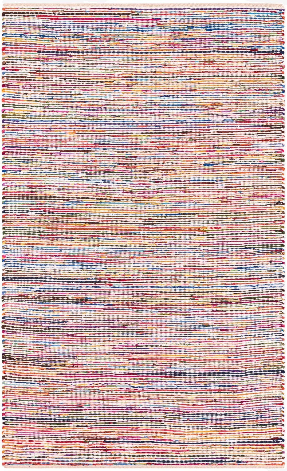  5' 1 x 8'  Hand Woven Chindi Cotton Rug