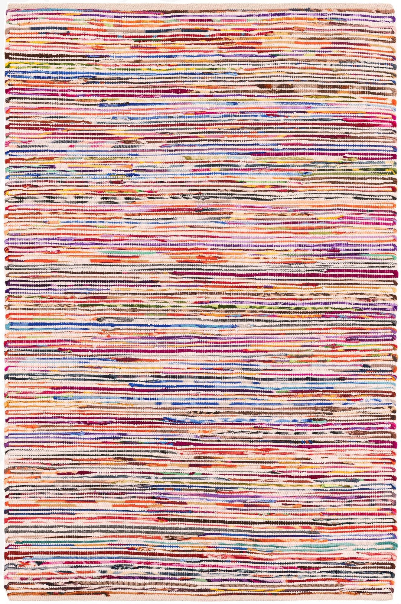  4' 1 x 6' 1  Hand Woven Chindi Cotton Rug