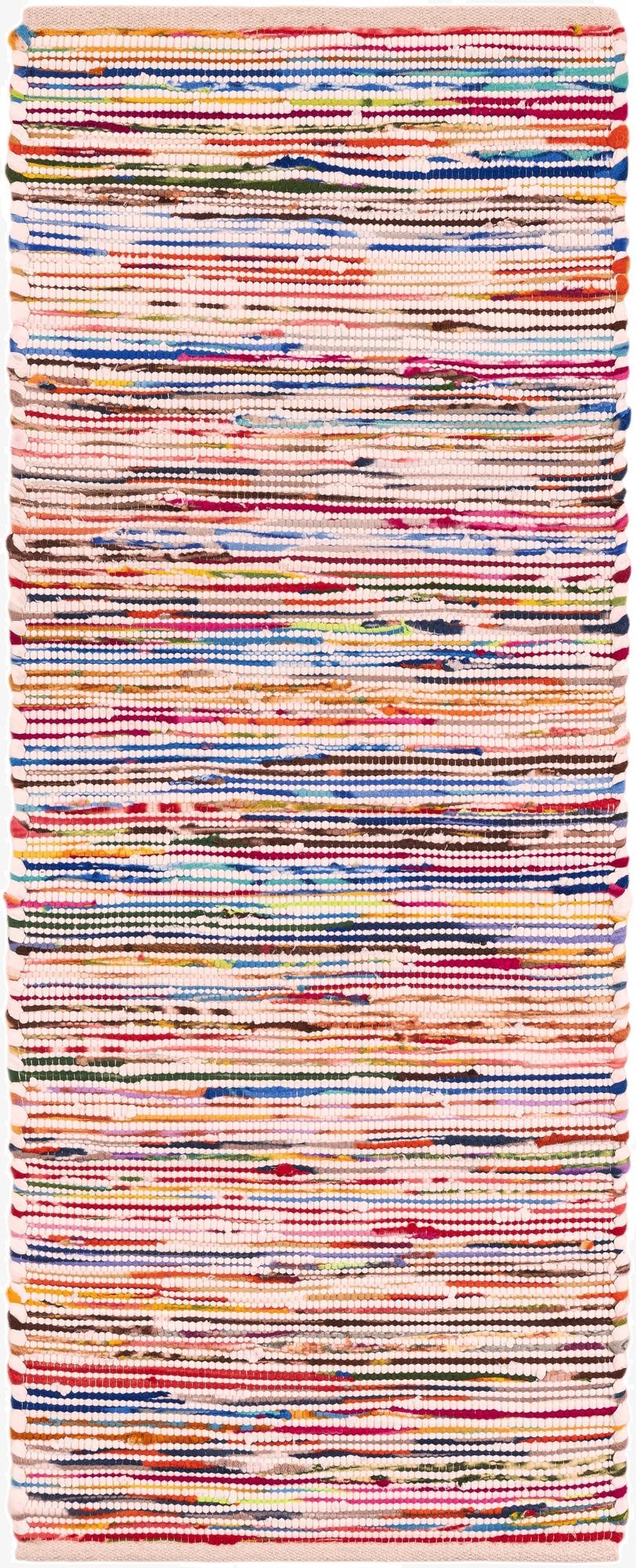  2' x 5' 1  Hand Woven Chindi Cotton Runner Rug