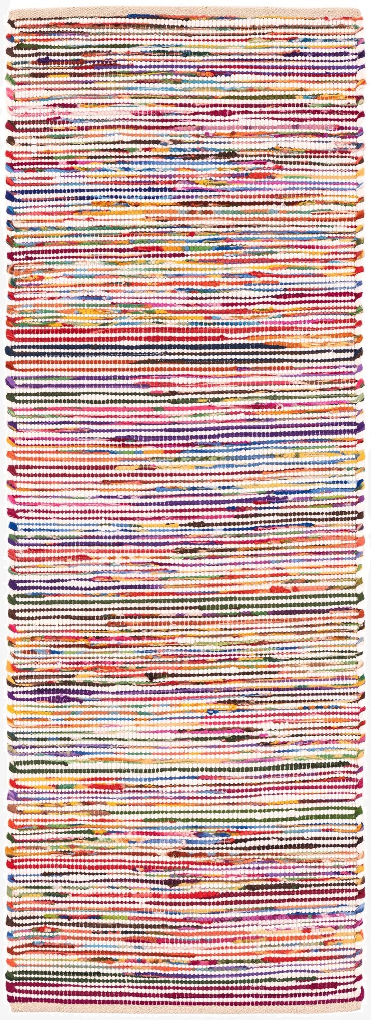  2' x 6' 1  Hand Woven Chindi Cotton Runner Rug