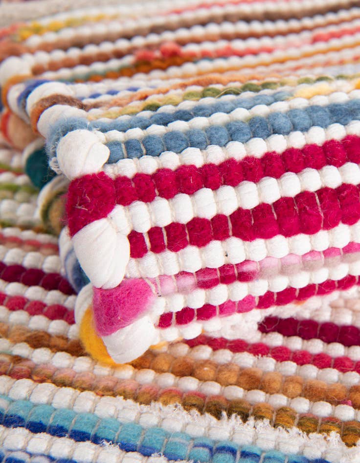 Detail image of  10' x 10'  Hand Woven Chindi Cotton Square Rug