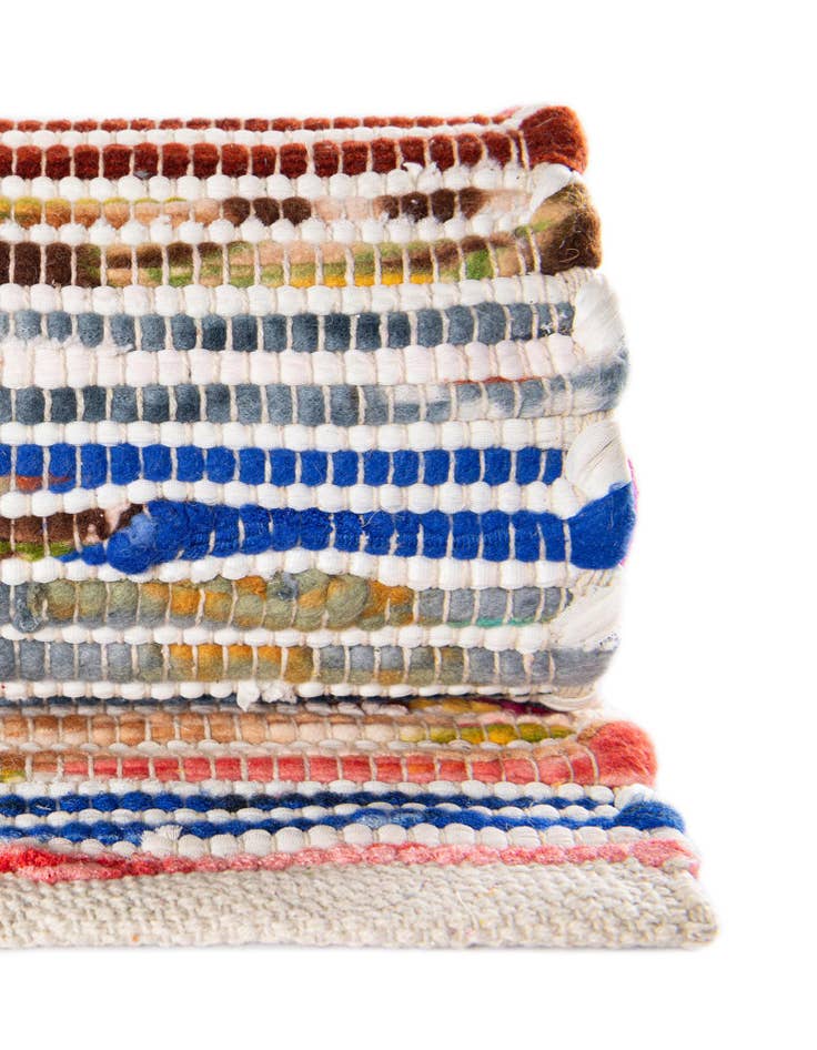 Detail image of  10' x 10'  Hand Woven Chindi Cotton Square Rug