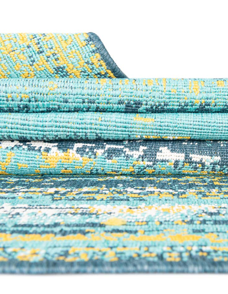 Detail image of  7' x 7'  Washable Coastal Indoor / Outdoor Round Rug