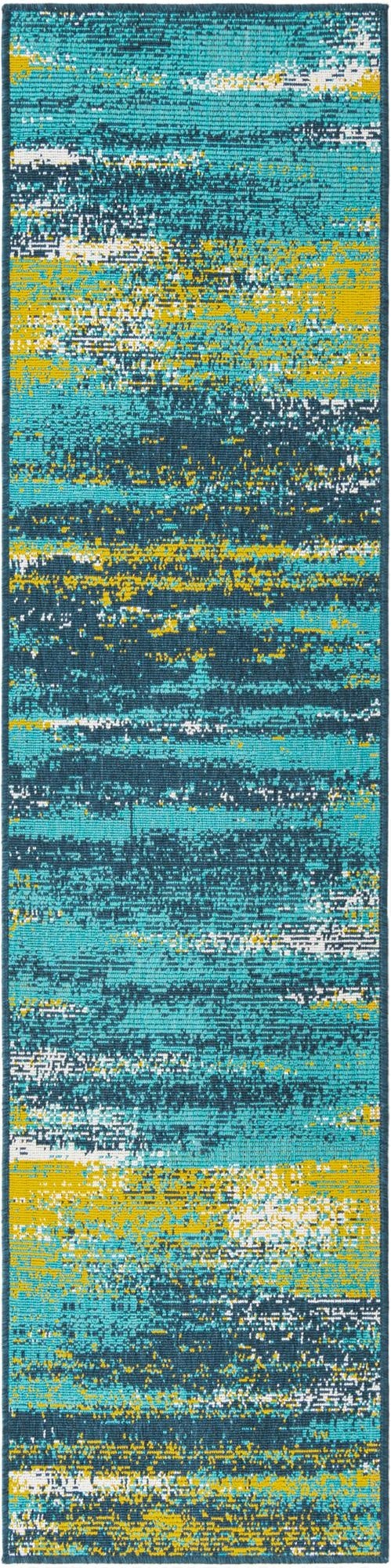 2' x 8'  Washable Coastal Indoor / Outdoor Runner Rug