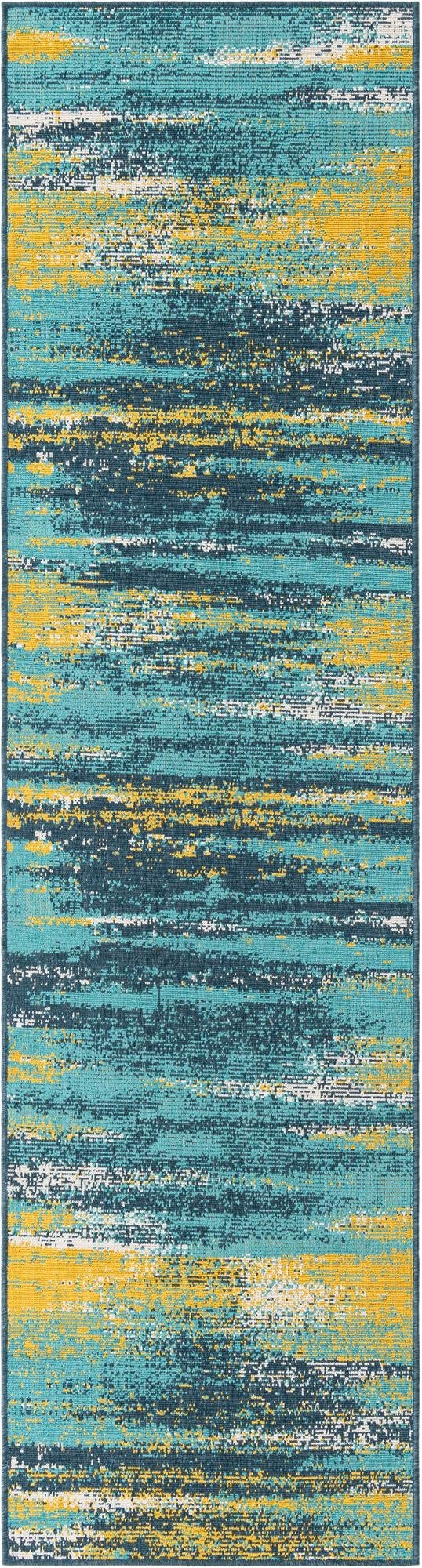  2' 7 x 10'  Washable Coastal Indoor / Outdoor Runner Rug