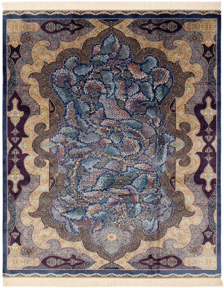 Detail image of  4' 9 x 7' 5 Ghom Design Rug