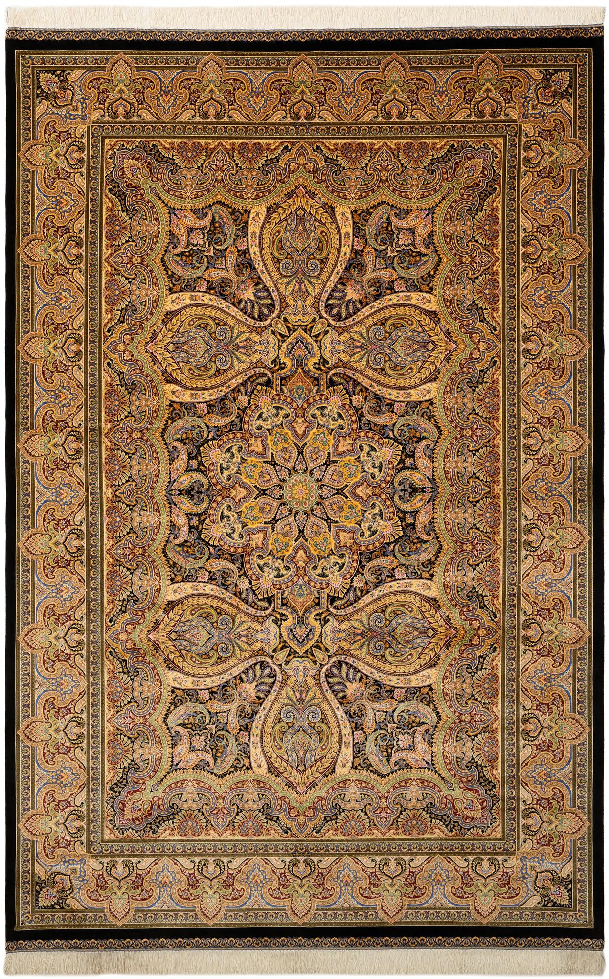  6' 5 x 9' 6 Ghom Design Rug