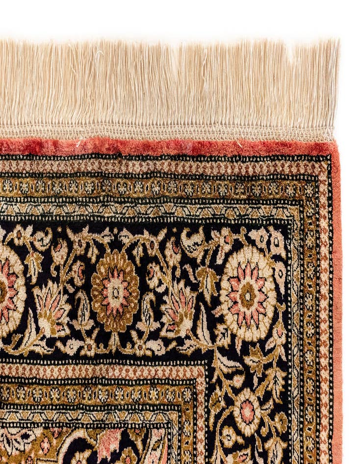 Detail image of  4' 7 x 6' 11  Hand Knotted Ghom Silk Persian Rug