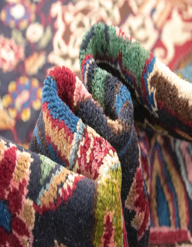 Detail image of  9' 5 x 13'  Hand Knotted Kashan Persian Wool Rug