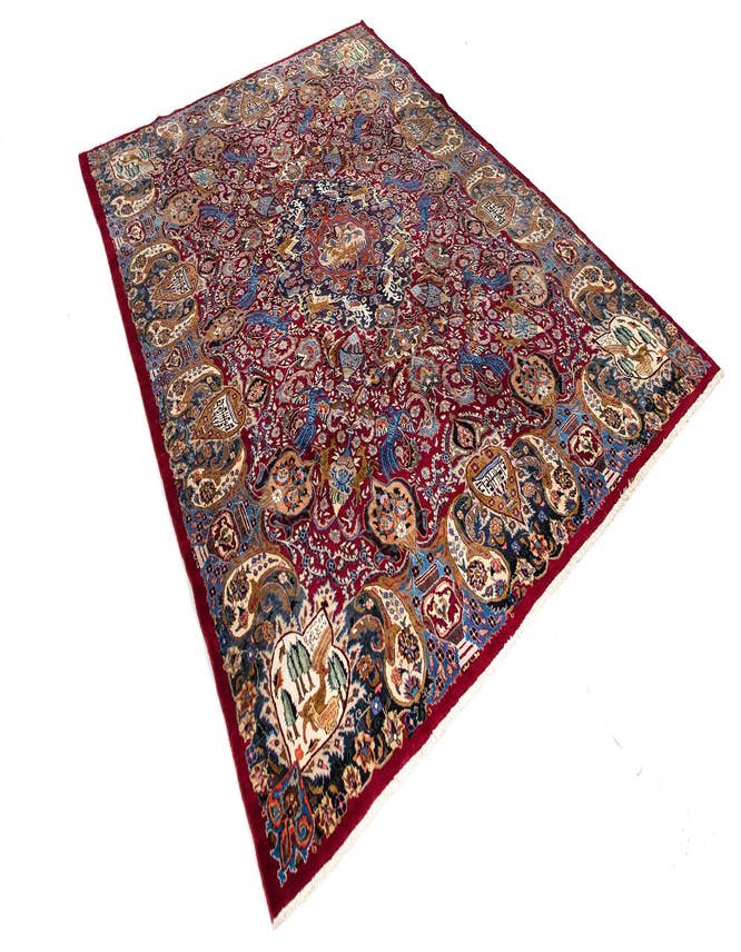 Detail image of  9' 10 x 13'  Hand Knotted Kashan Persian Wool Rug