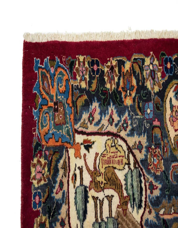 Detail image of  9' 10 x 13'  Hand Knotted Kashan Persian Wool Rug