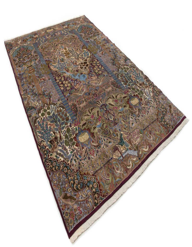 Detail image of  9' 9 x 13'  Hand Knotted Kashmar Persian Wool Rug