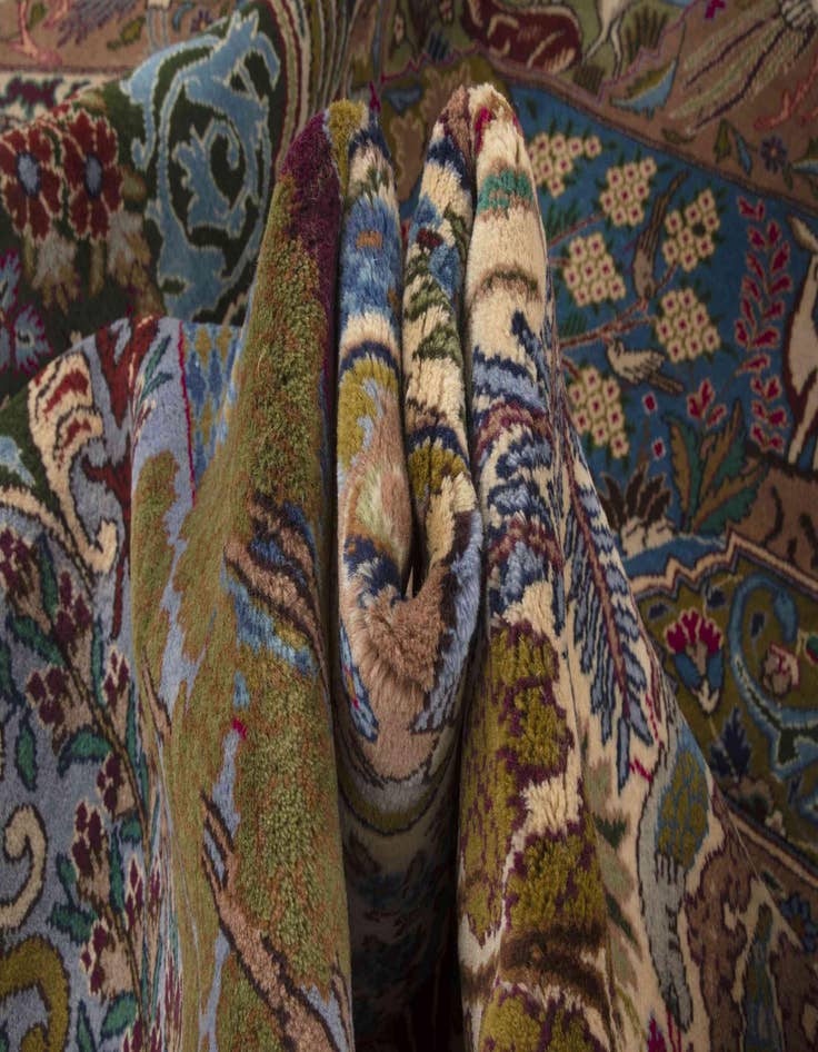 Detail image of  9' 9 x 13'  Hand Knotted Kashmar Persian Wool Rug