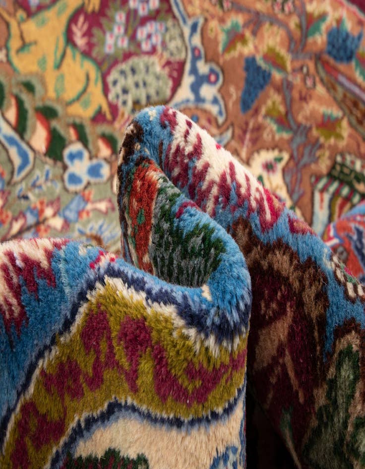 Detail image of  9' 7 x 12' 5  Hand Knotted Kashmar Persian Wool Rug