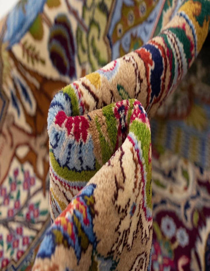 Detail image of 9' 10 x 12' 9 Hand Knotted Kashmar Persian Wool Rug