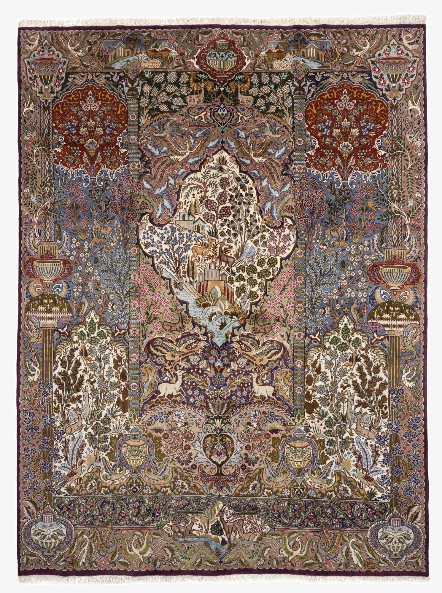  9' 9 x 13' 1  Hand Knotted Kashmar Persian Wool Rug