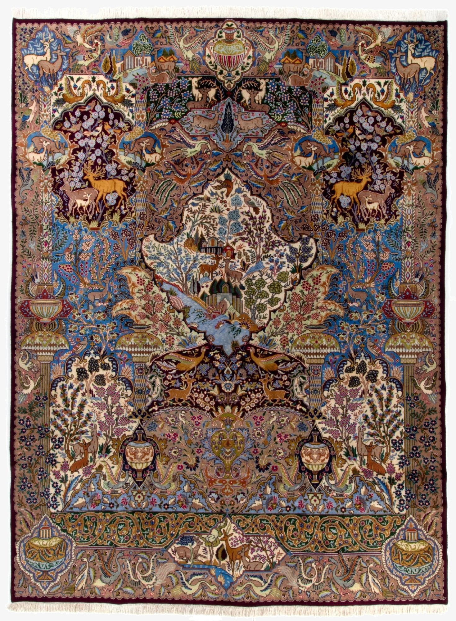 9' 9 x 13'  Hand Knotted Kashmar Persian Wool Rug