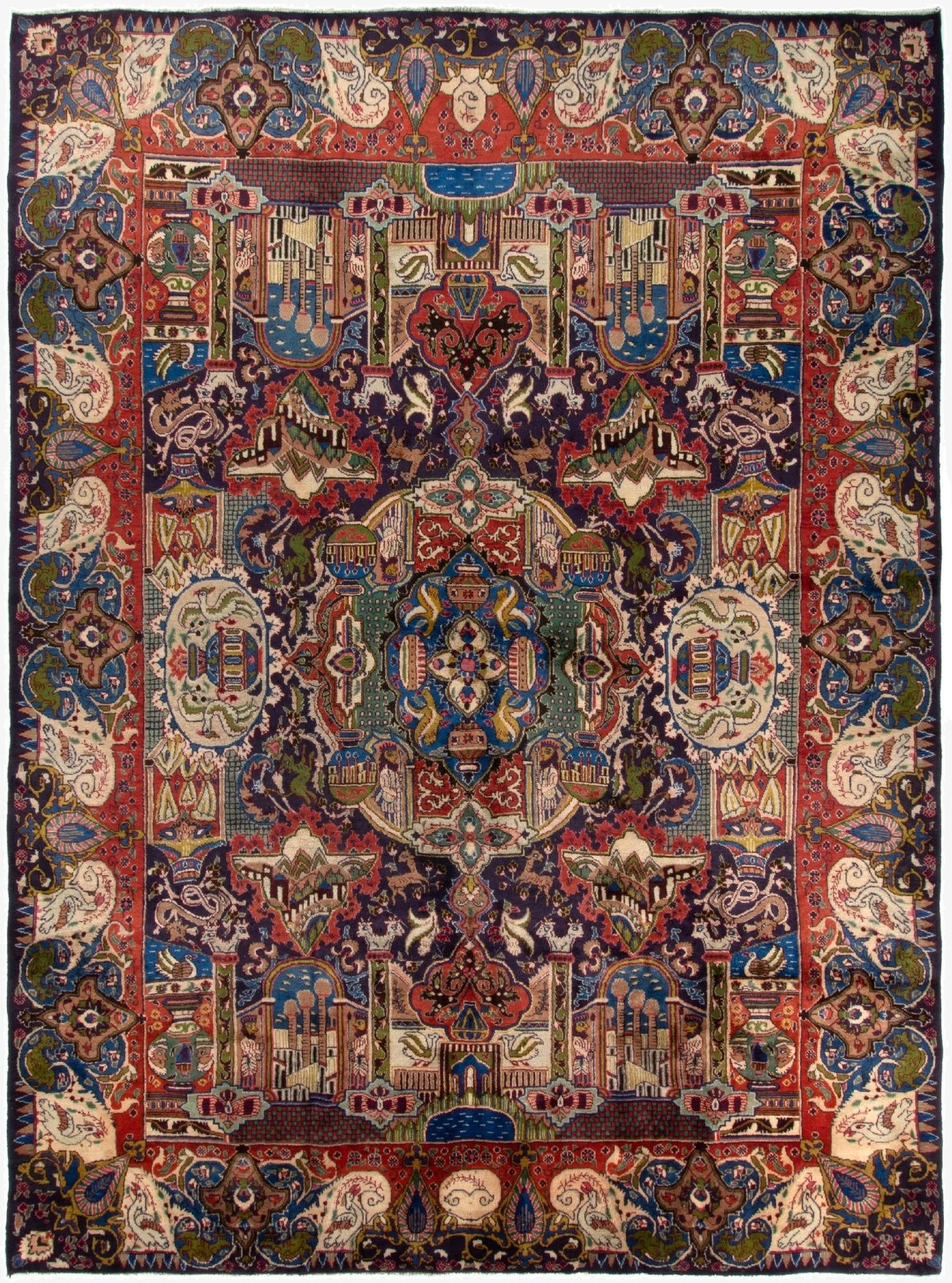  9' 9 x 13' 3  Hand Knotted Kashmar Persian Wool Rug