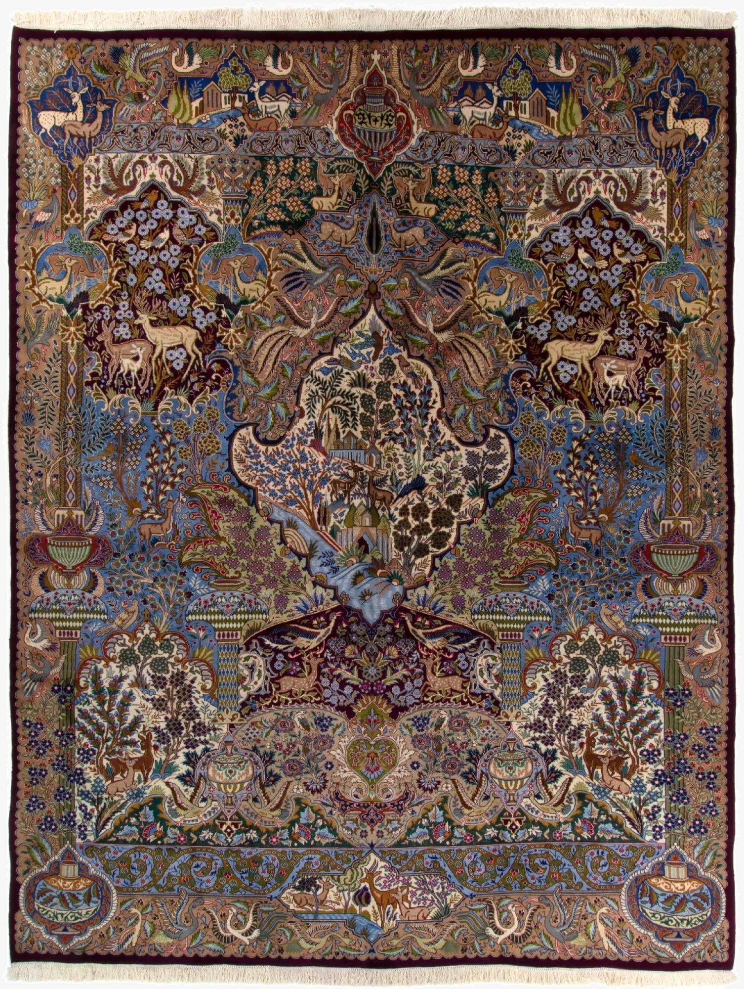  9' 10 x 12' 9  Hand Knotted Kashmar Persian Wool Rug
