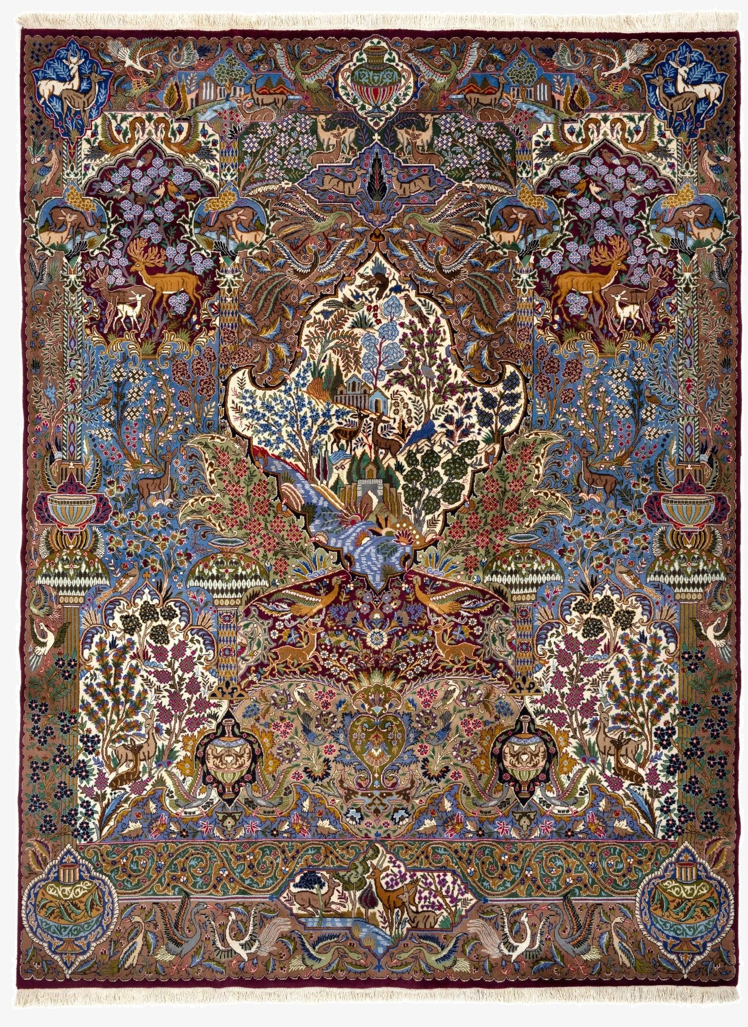  9' 8 x 13' 2  Hand Knotted Kashmar Persian Wool Rug