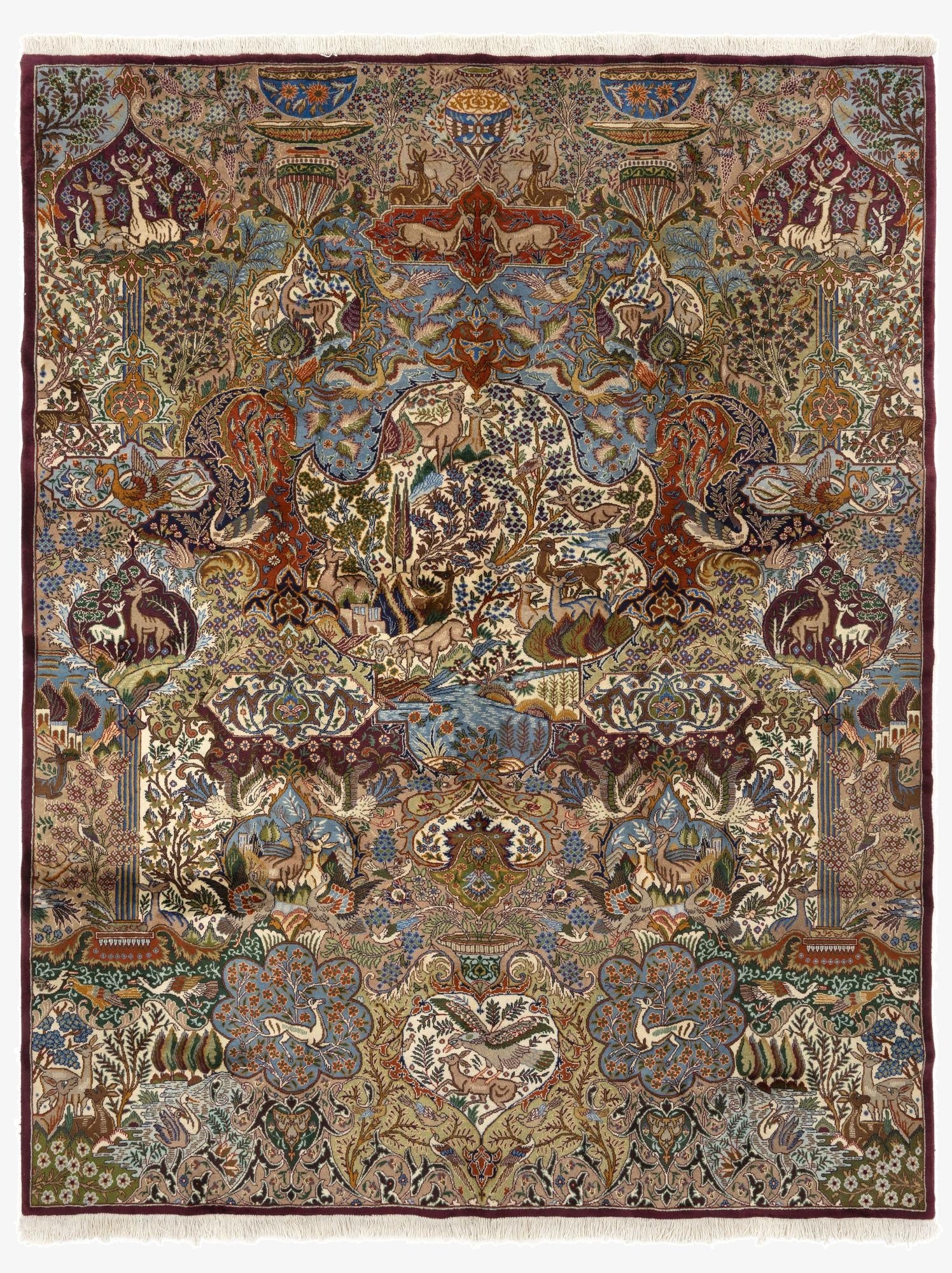  9' 9 x 12' 7  Hand Knotted Kashmar Persian Wool Rug