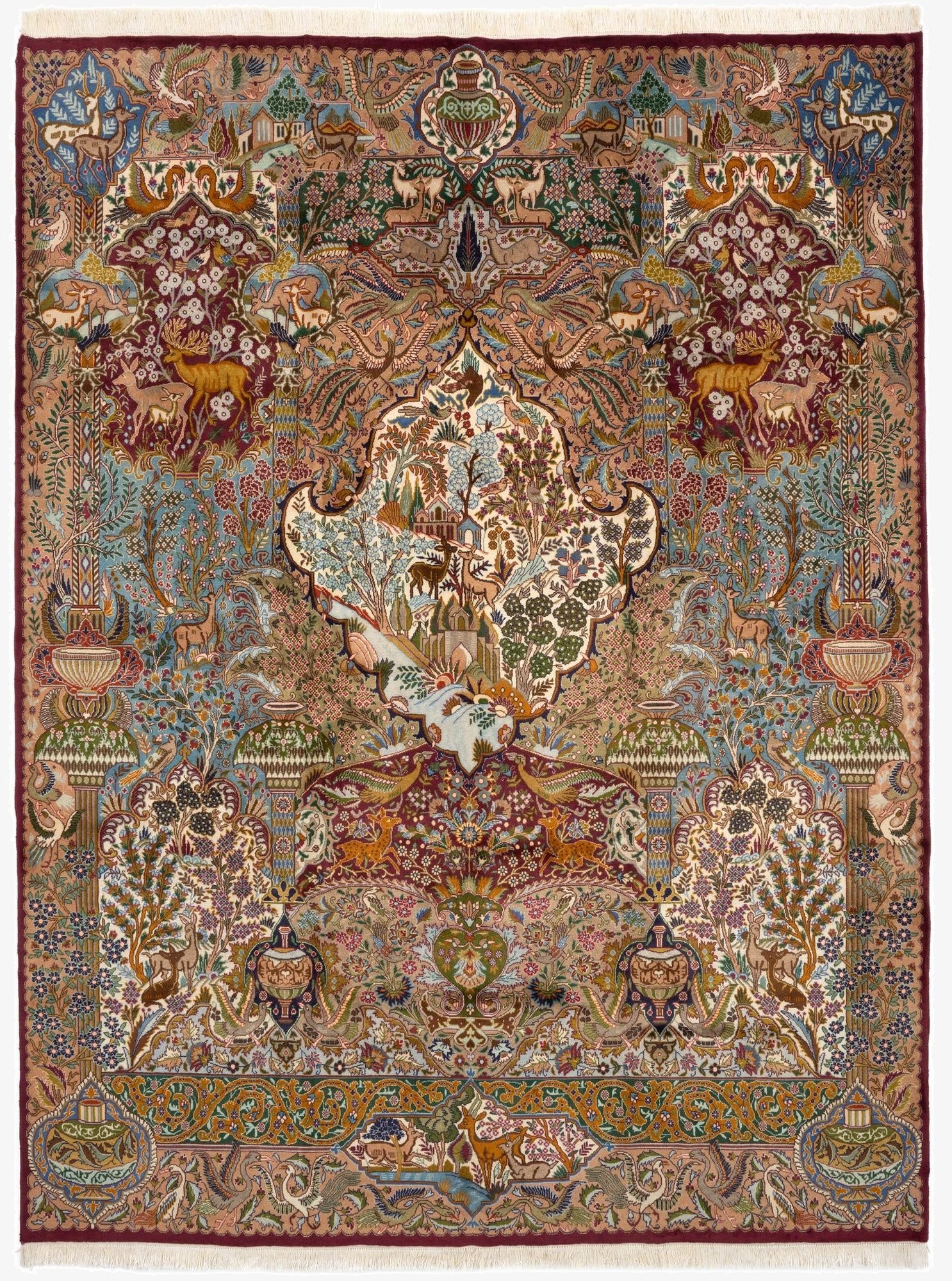  9' 7 x 13' 1  Hand Knotted Kashmar Persian Wool Rug