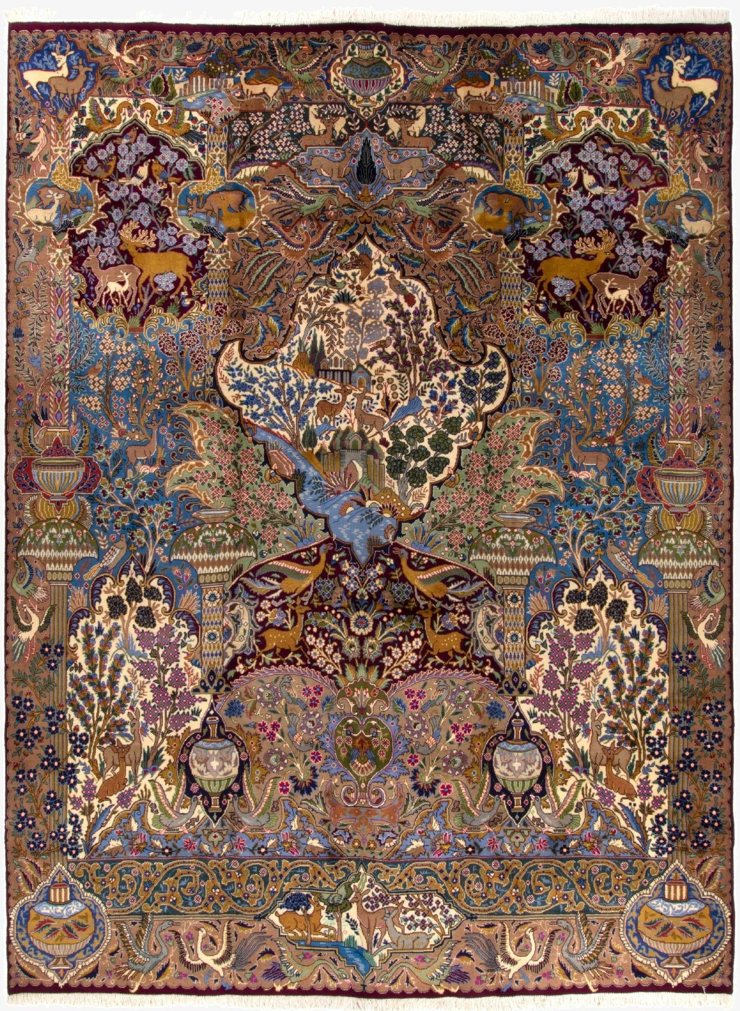  9' 9 x 13' 1  Hand Knotted Kashmar Persian Wool Rug