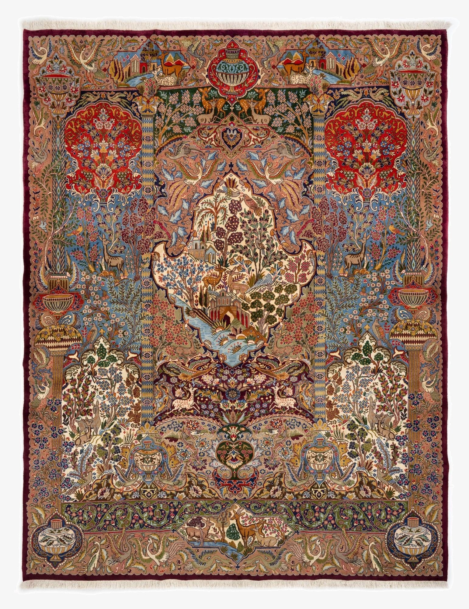  9' 11 x 12' 9  Hand Knotted Kashmar Persian Wool Rug
