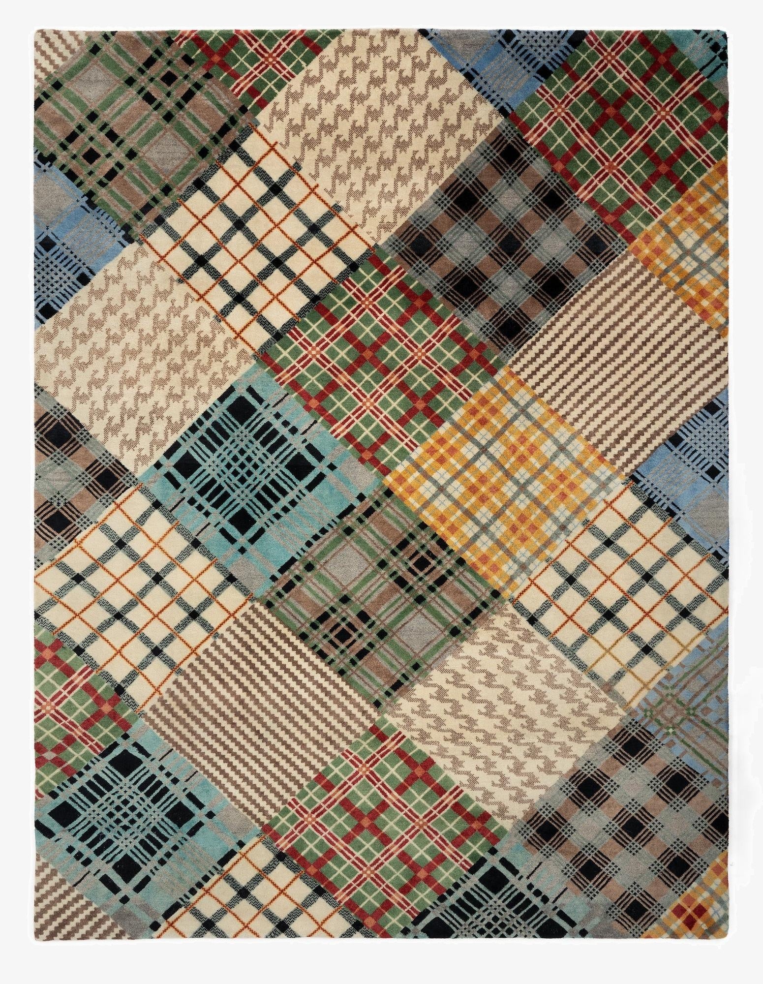  7' 7 x 9' 11  Hand Knotted Modern Manshu Wool Rug