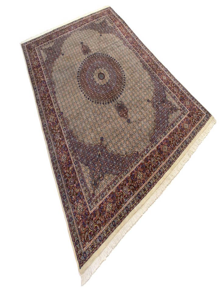 Detail image of  9' 10 x 13'  Hand Knotted Mood Persian Rug