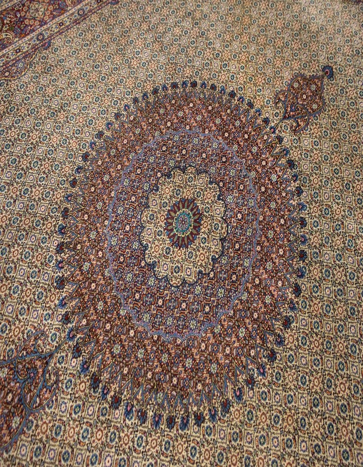 Detail image of  9' 10 x 13'  Hand Knotted Mood Persian Rug
