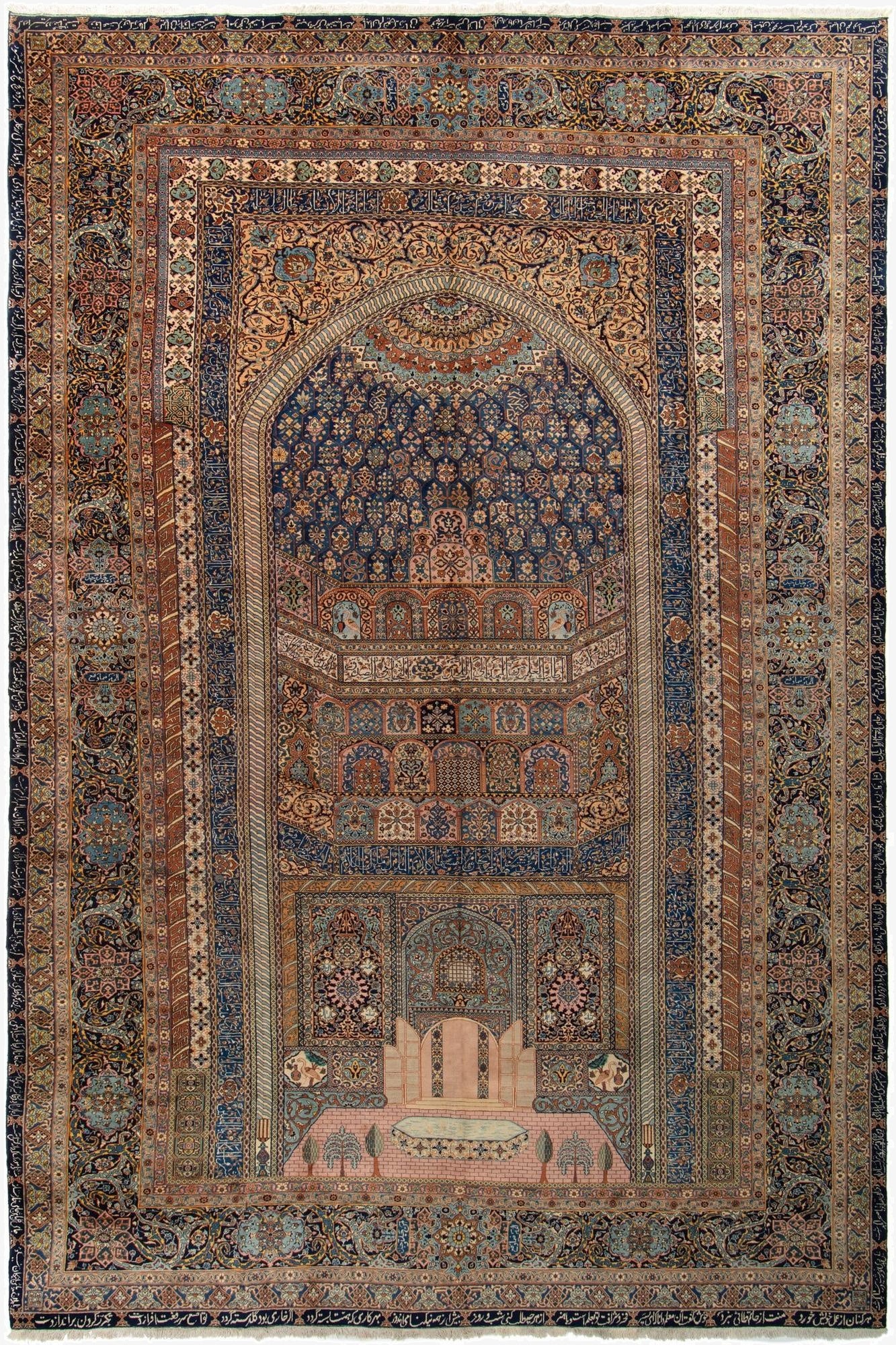  14' 6 x 22' 3  Hand Knotted Tabriz Persian Wool Rug