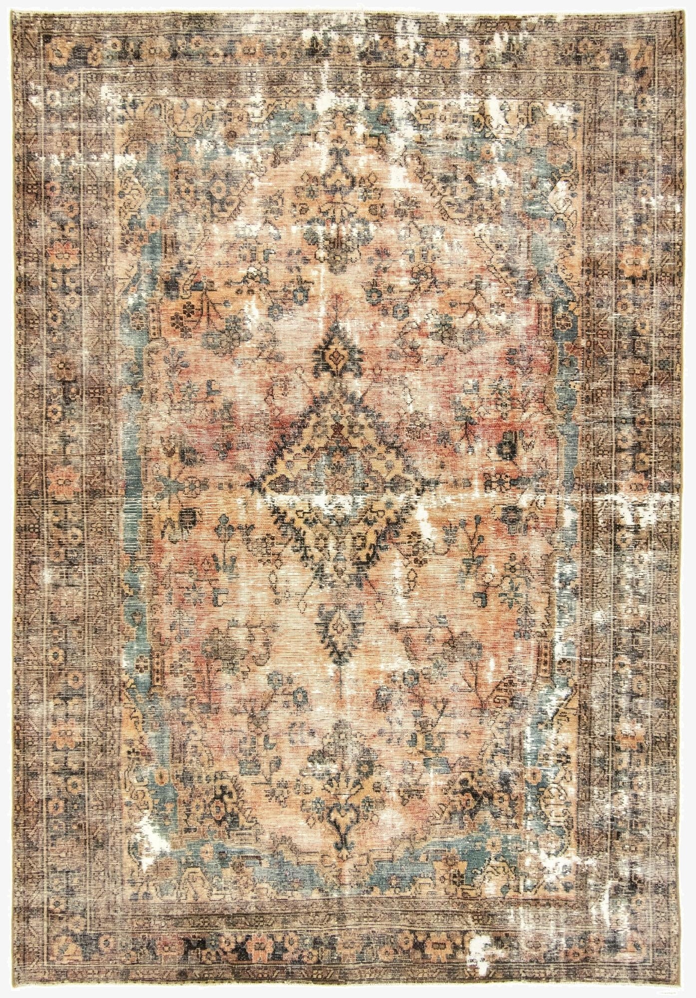  6' 7 x 9' 7  Hand Knotted Vintage Royal Persian Wool Rug