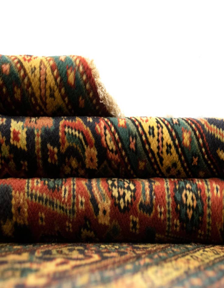 Detail image of  6' 3 x 9' 3  Hand Knotted Yazd Persian Wool Rug