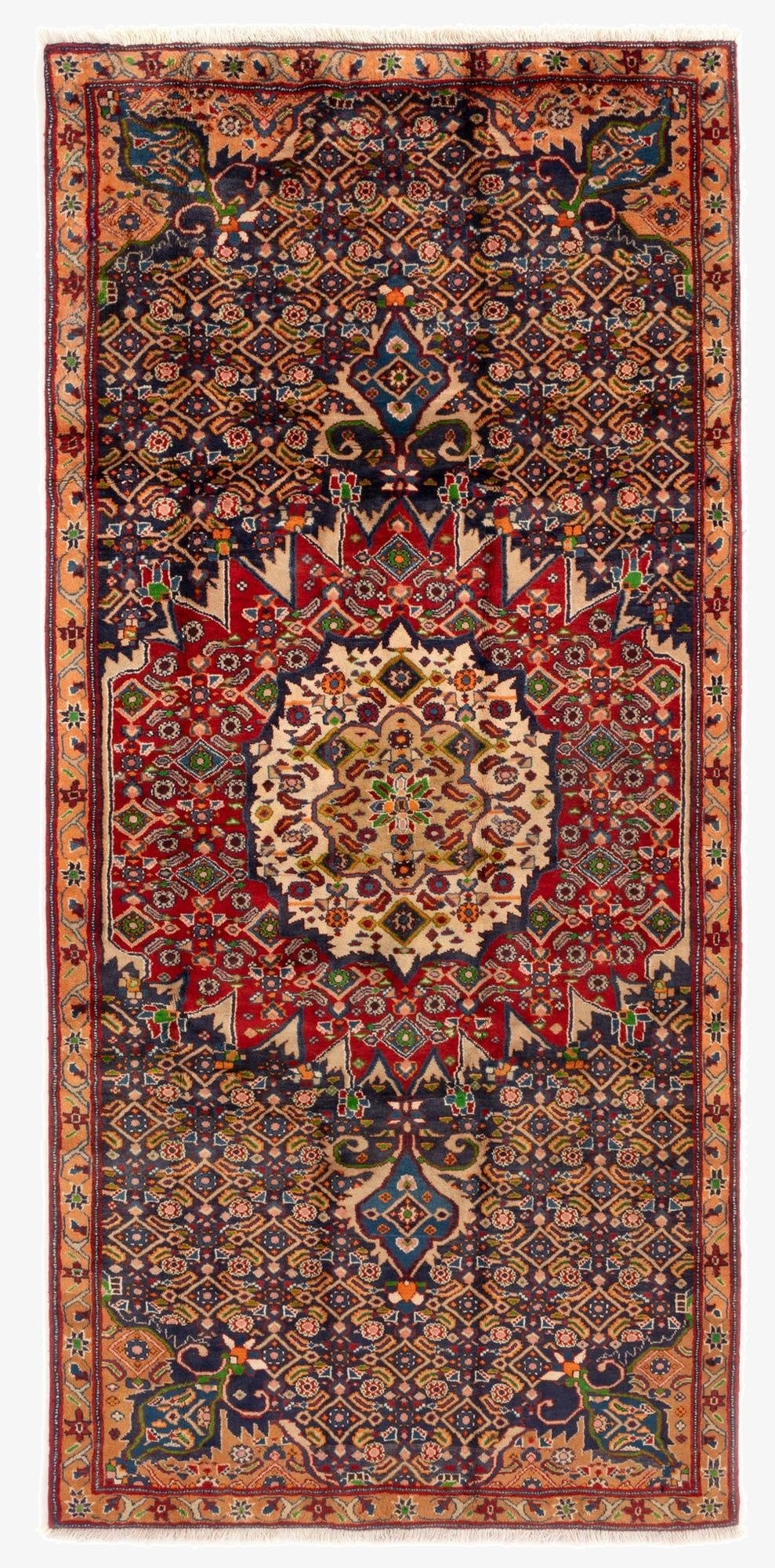  4' 3 x 9' 5  Hand Knotted Tabriz Persian Wool Runner Rug