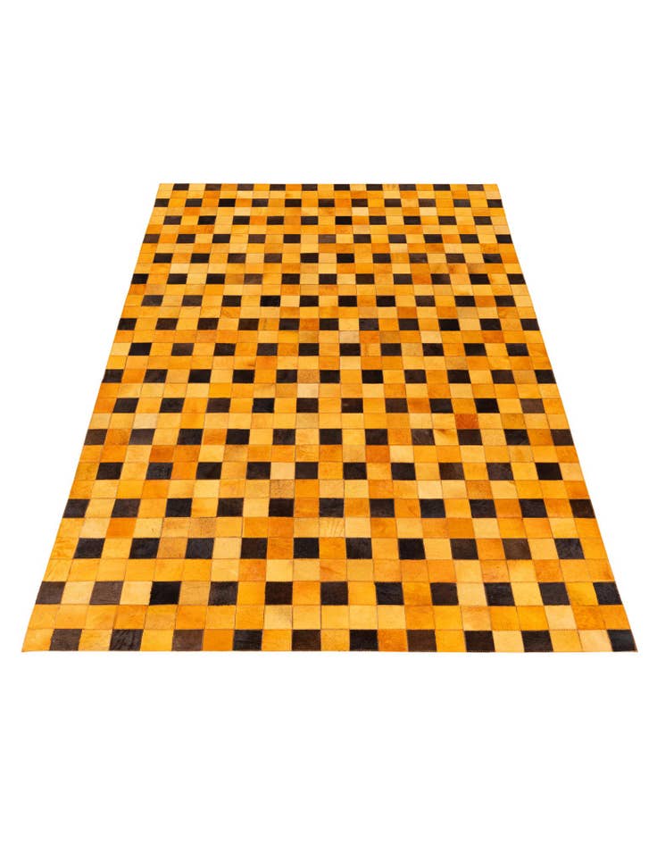 Detail image of  5' 2 x 8' Cowhide Stocks Rug