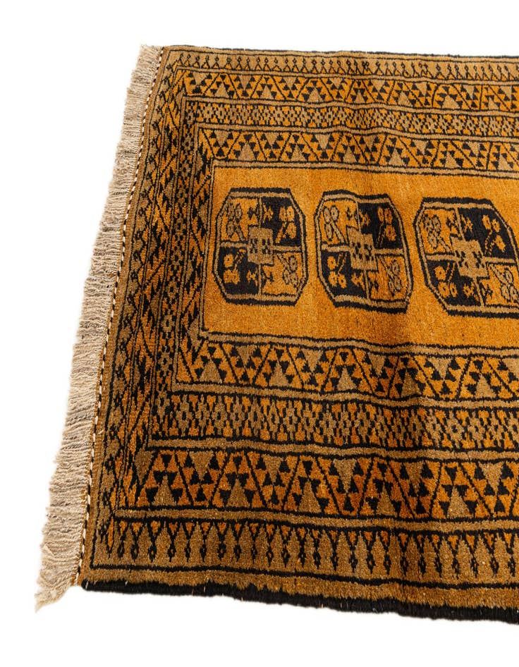 Detail image of  3' 9 x 6' 11  Hand Knotted Afghan Akhche Wool Rug